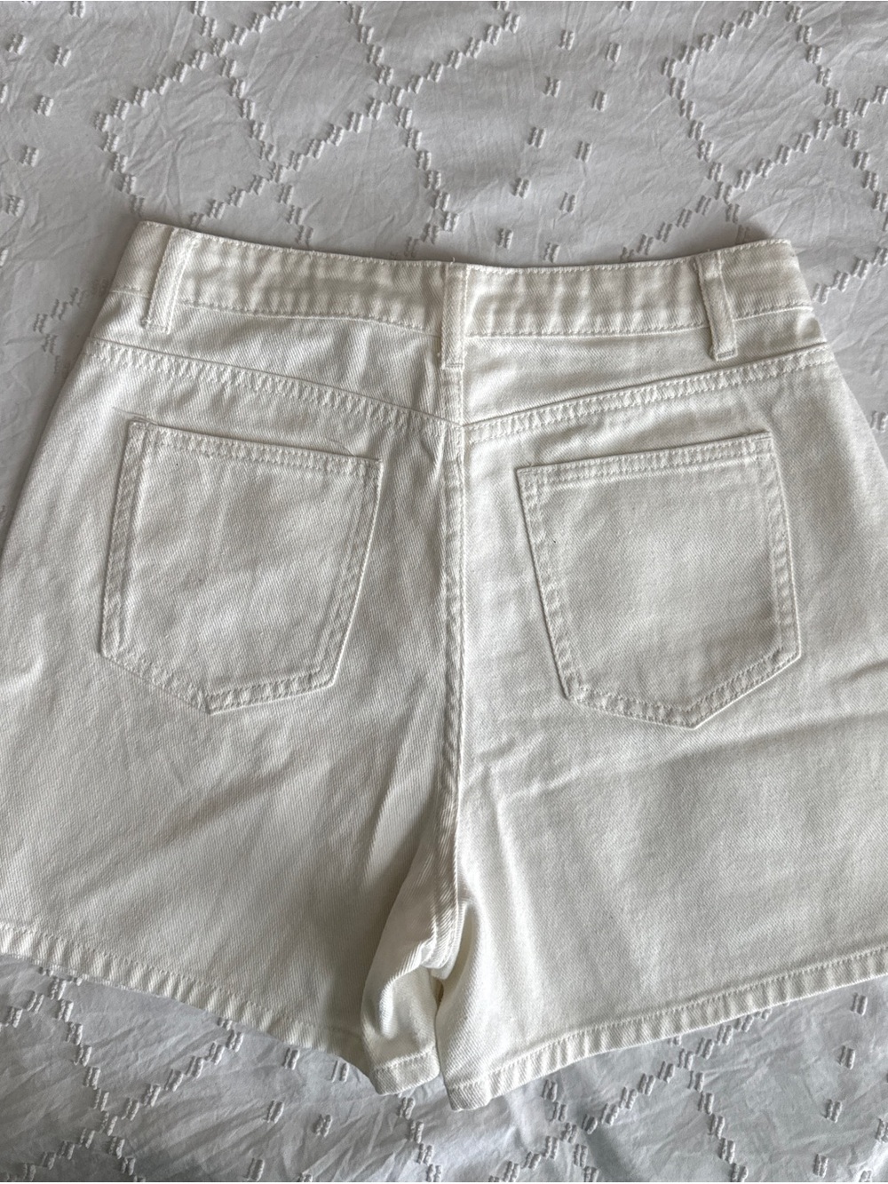 Women Denim Shorts Bundle Black White Size M L High Waisted Raw Hem Summer Lot 2 - Picture 11 of 14
